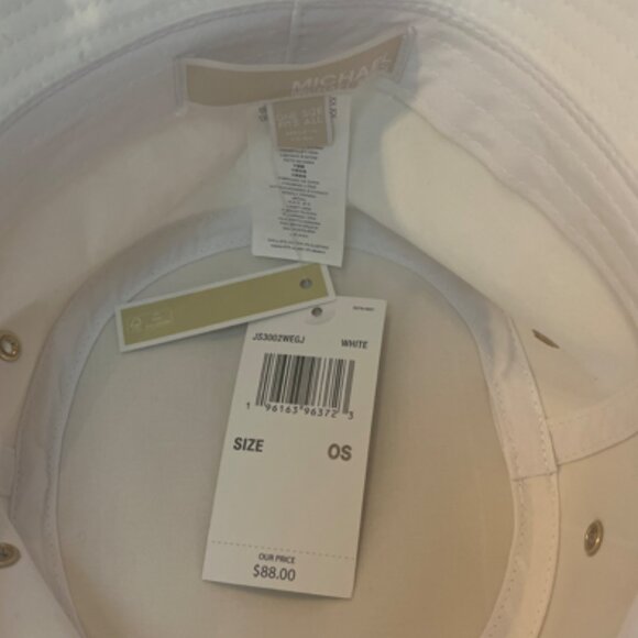 Michael Kors Bucket Hat, White, Size OS - Picture 3 of 4